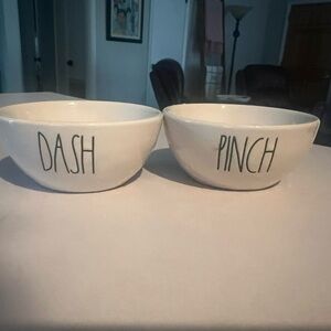 Rae Dunn Cream 'Dash' and 'Pinch' Bowls